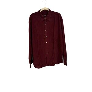 J. Crew Vtg/Y2K Button Down Shirt Men's Sz XL Burgundy Red Long Sleeve Cotton